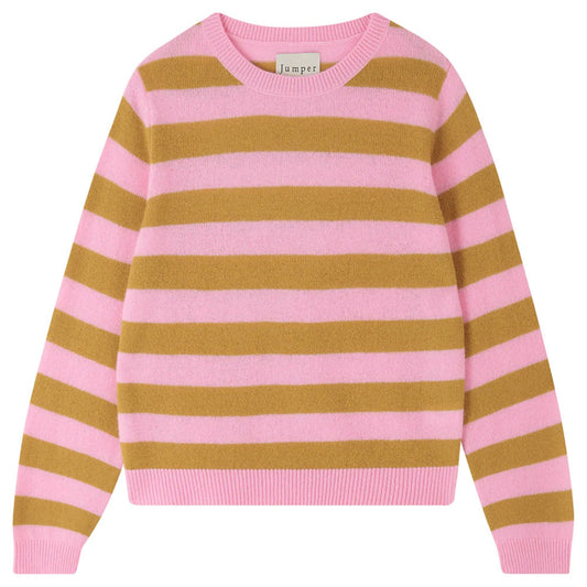 Jumper 1234 Candy & Mustard Stripe Cashmere