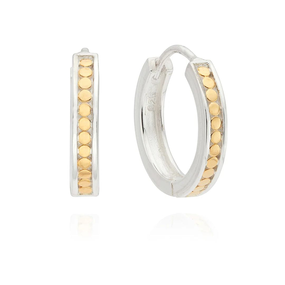 Anna Beck Classic Small Hinged Hoop Earrings Gold & Silver
