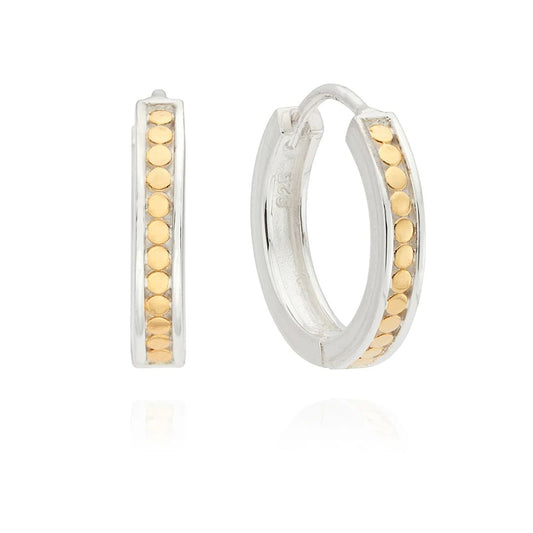 Anna Beck Classic Small Hinged Hoop Earrings Gold & Silver