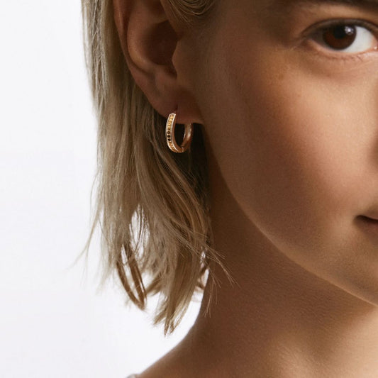 Anna Beck Classic Small Hinged Hoop Earrings Gold & Silver