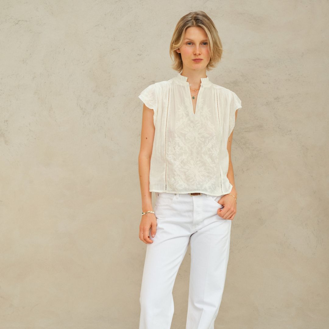 MABE Lilia Embroidered Top