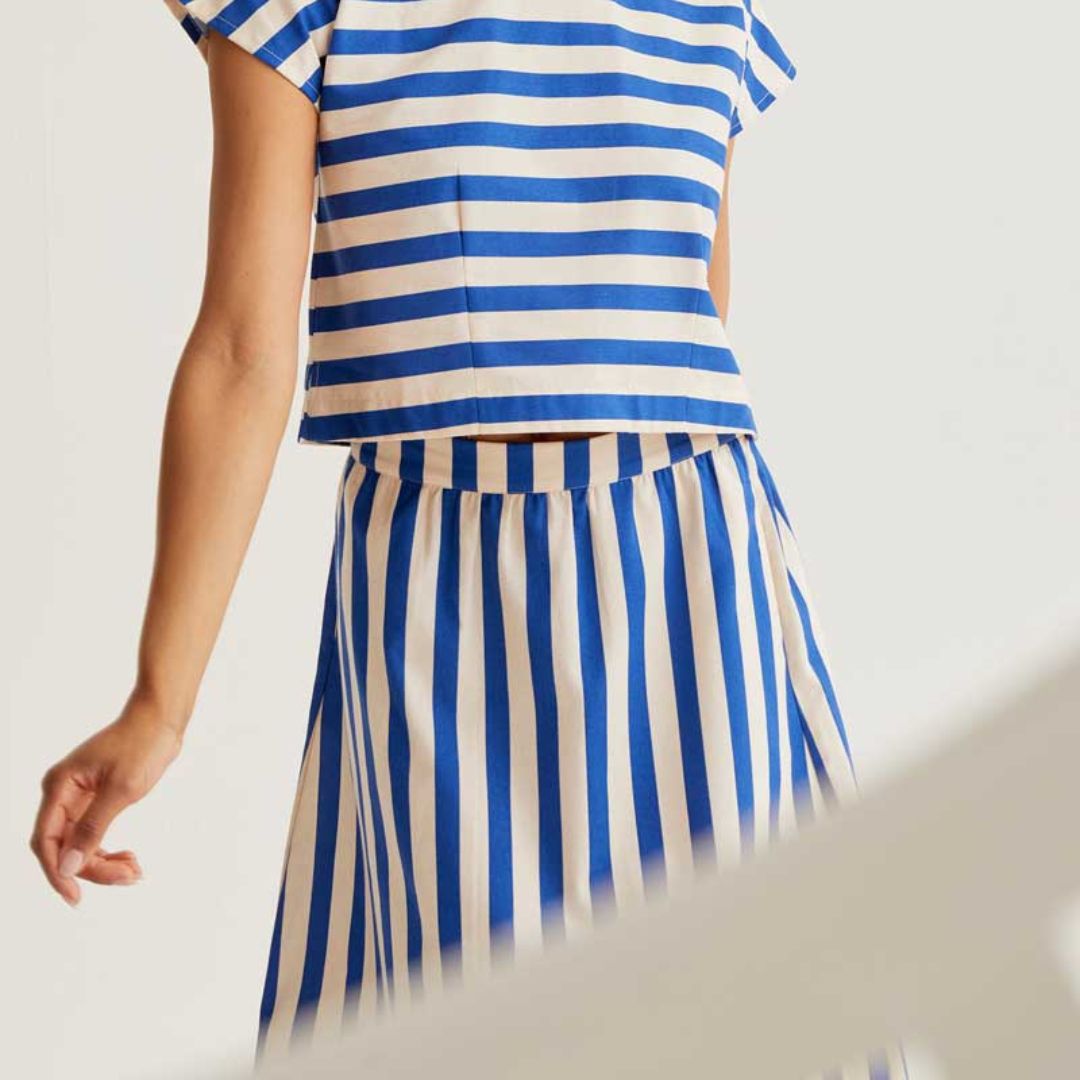 Compania Fantastica Blue Stripe Skirt