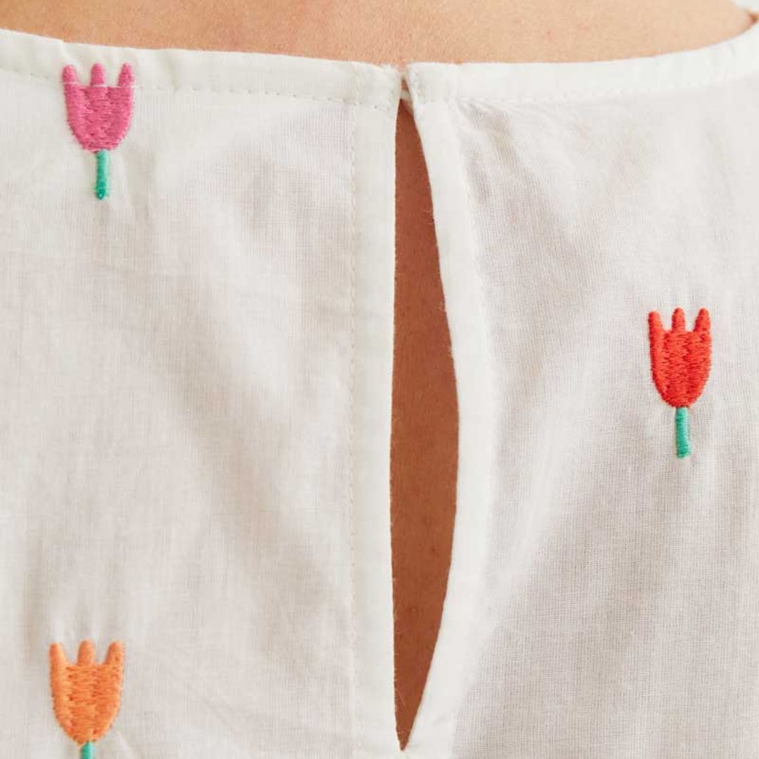 Compania Fantastica Embroidered Tulip Blouse