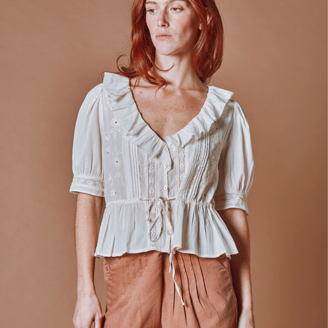 Emile et Ida Vintage Creme Blouse