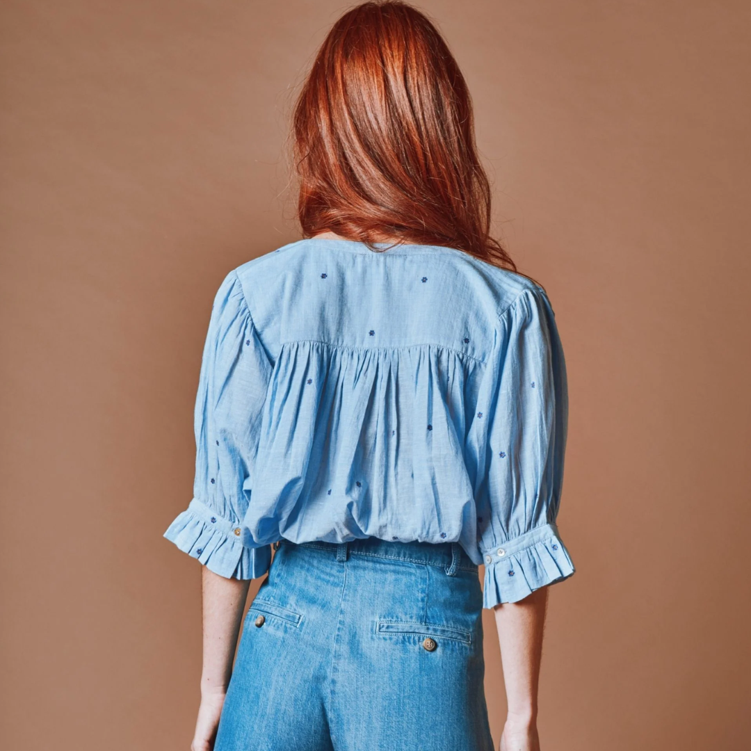 Emile et Ida Blue Flowers Blouse
