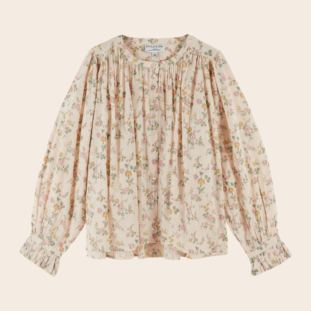 Emile et Ida Floral Round Neck Blouse