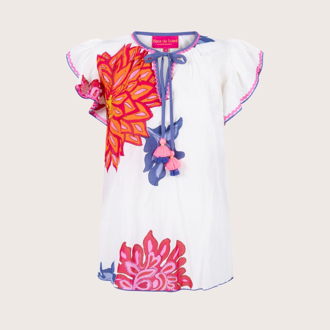 Place du Soleil Big Flower Blouse