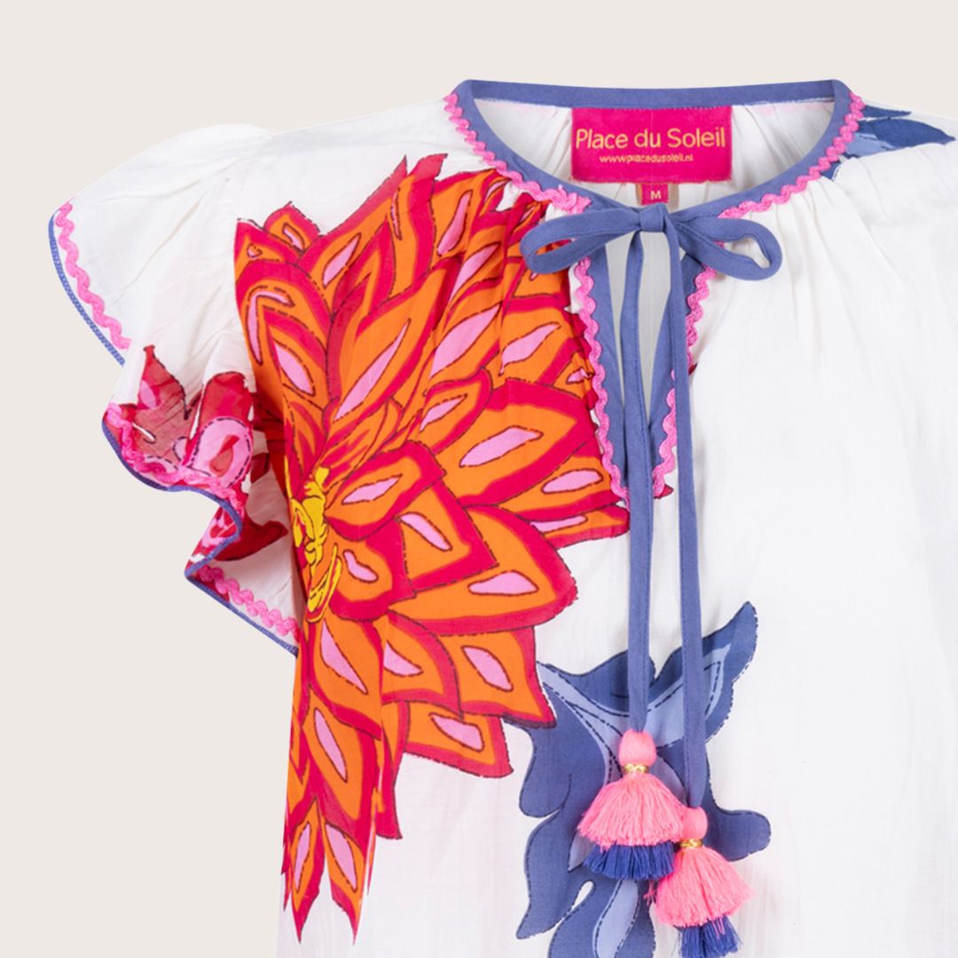 Place du Soleil Big Flower Blouse