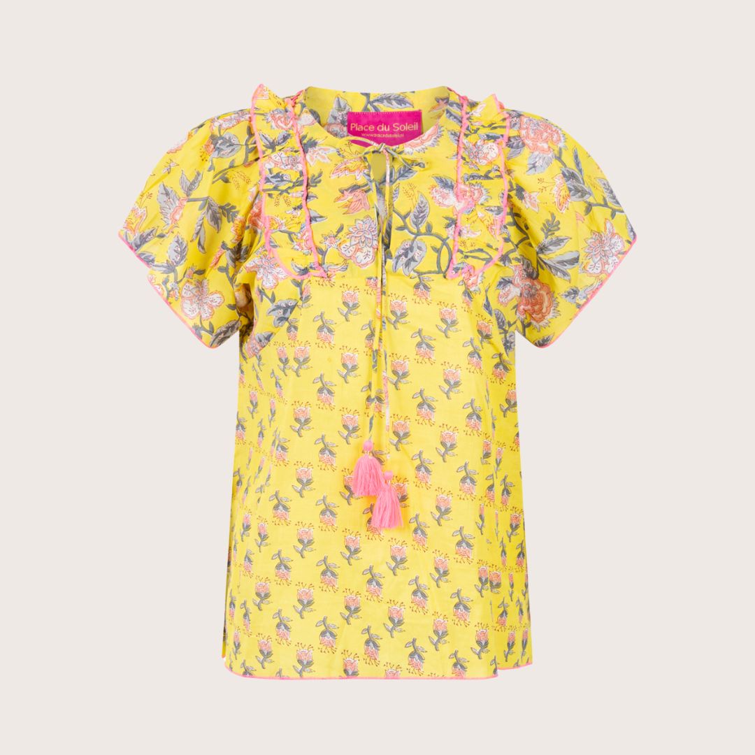 Place du Soleil Double Print Blouse