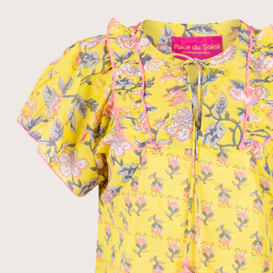 Place du Soleil Double Print Blouse