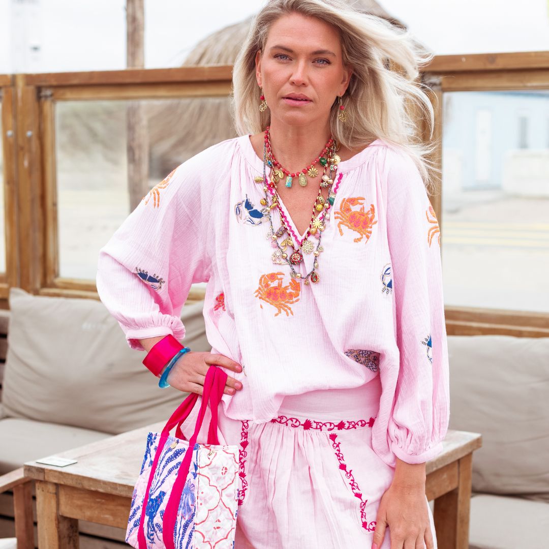 Place du Soleil Rosa Crab Blouse