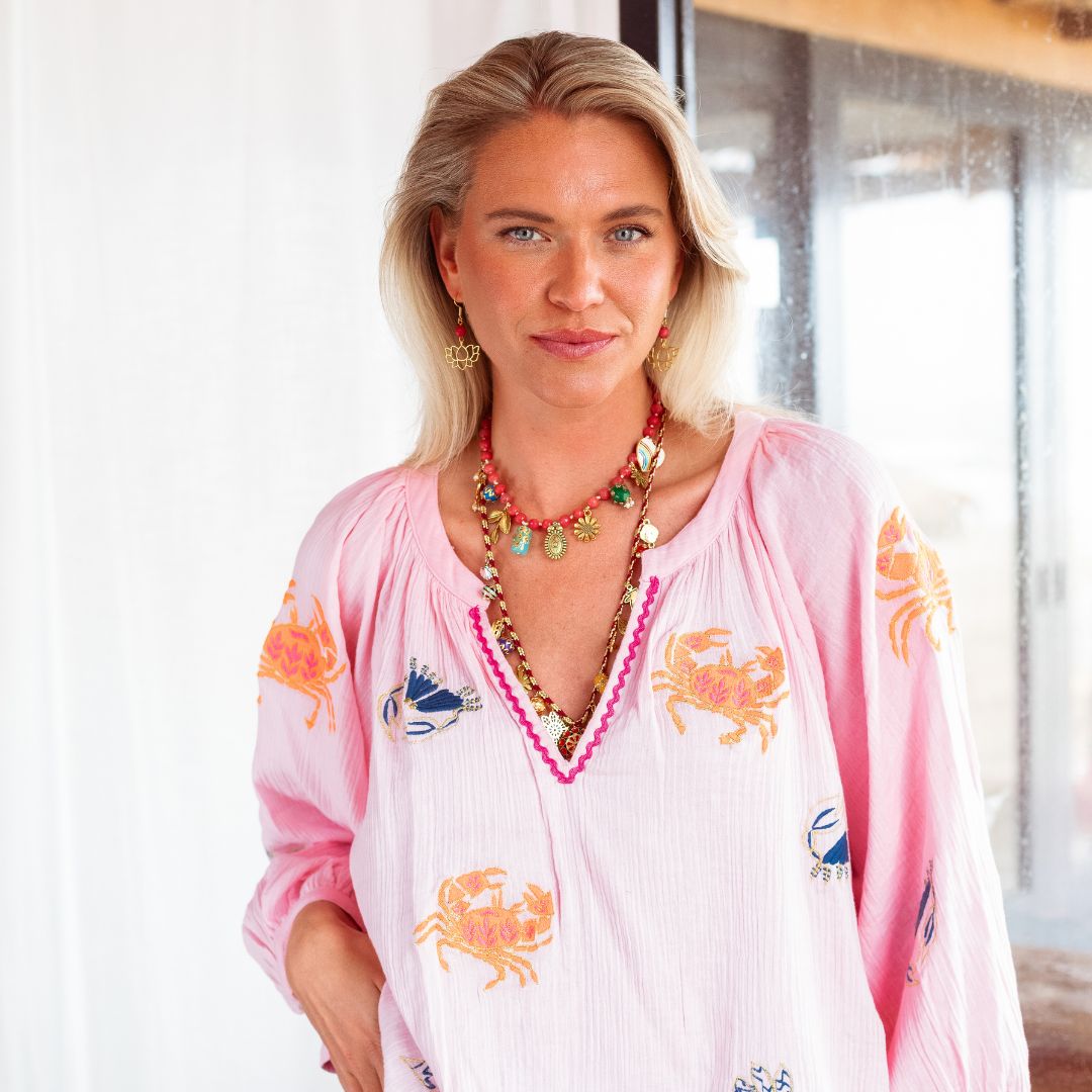 Place du Soleil Rosa Crab Blouse