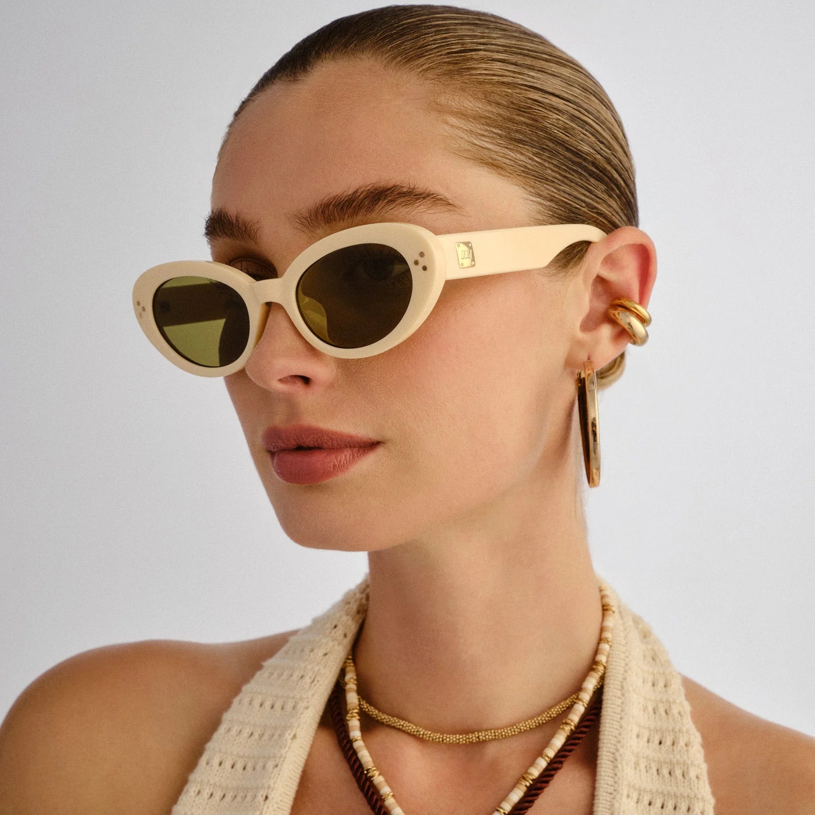 Le Spec Tootsie Off White Sunglasses