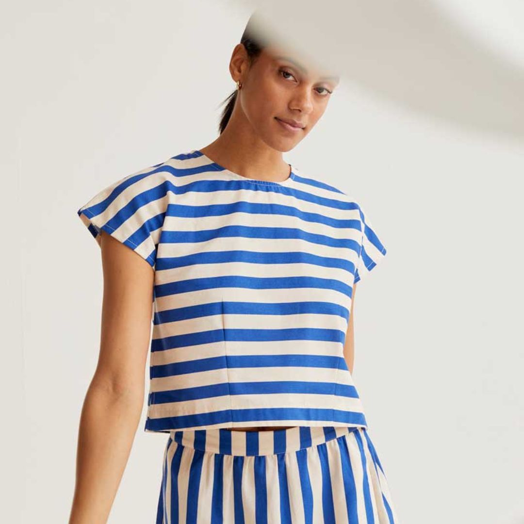Compania Fantastica Blue Stripe Top