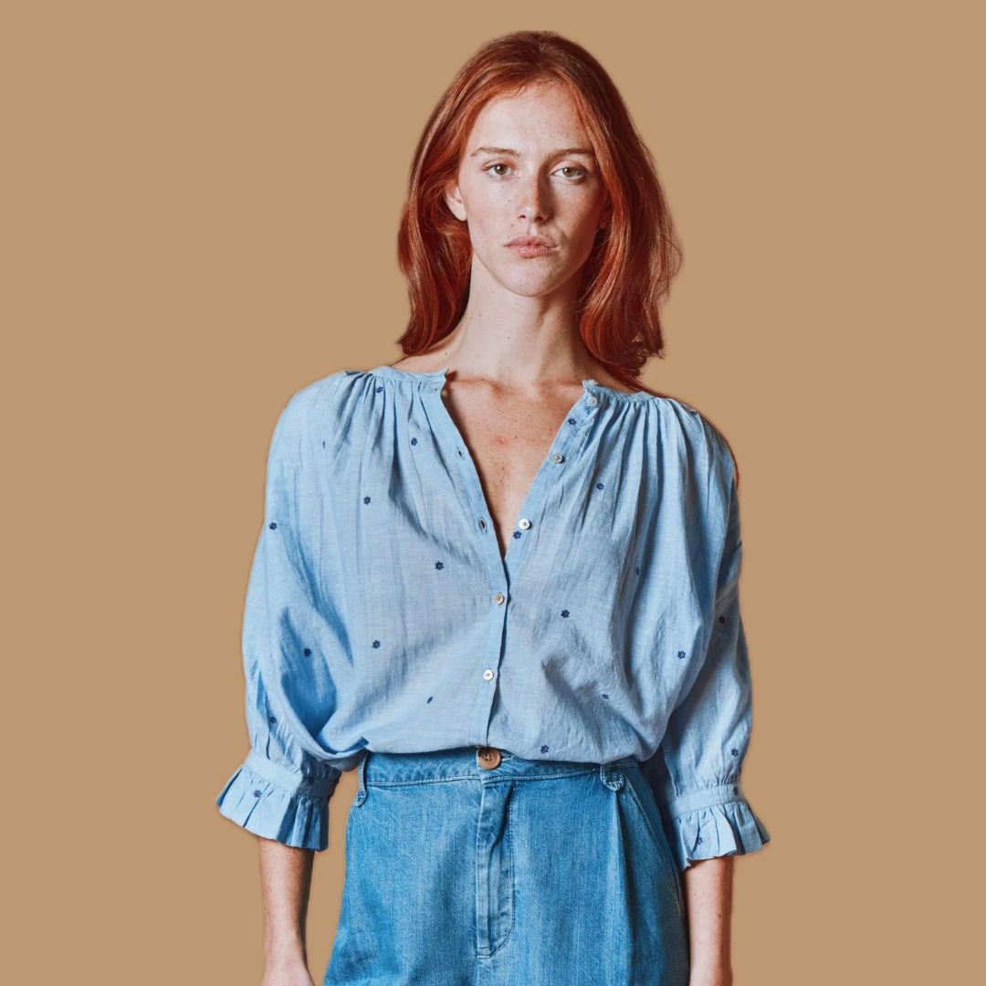 Emile et Ida Blue Flowers Blouse