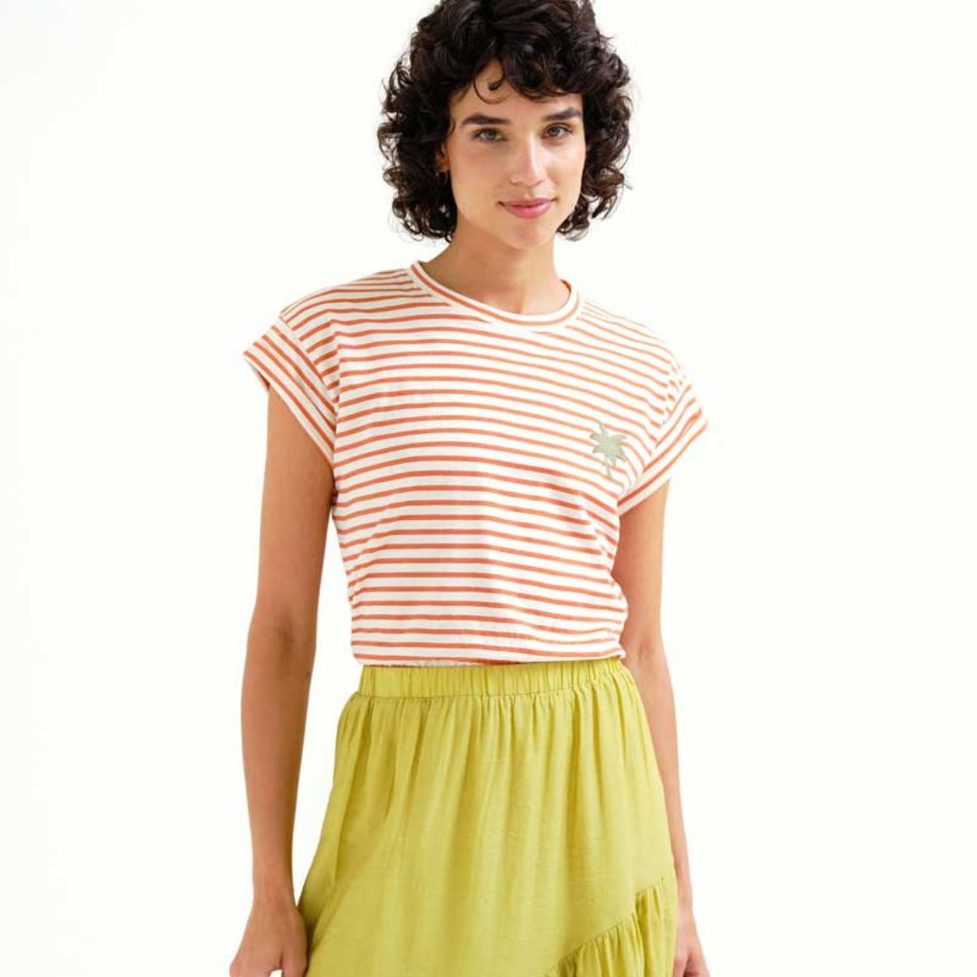 Compania Fantastica Brown Stripe Tee