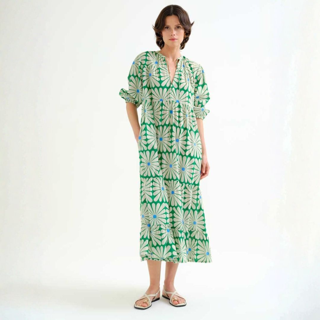 Compania Fantastica Jade Flower Dress