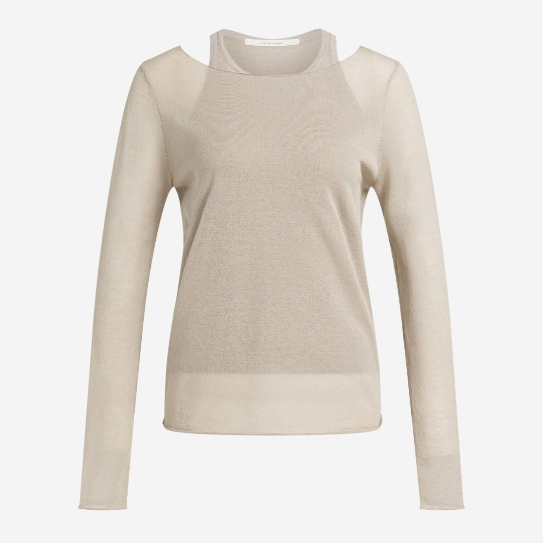 YAYA Double Layers Knit Top