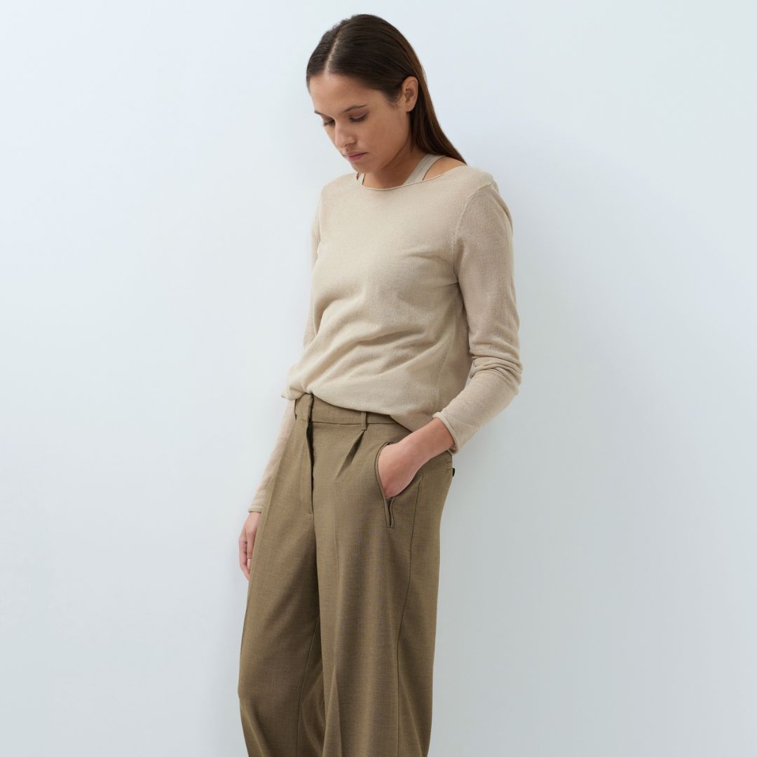 YAYA Double Layers Knit Top