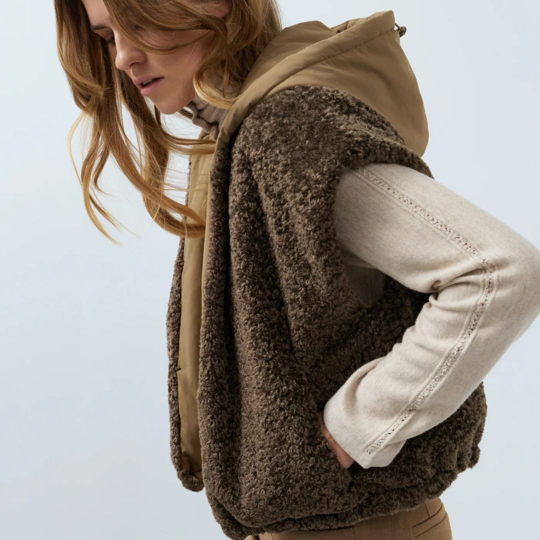YAYA Reversible Body Warmer with Hood