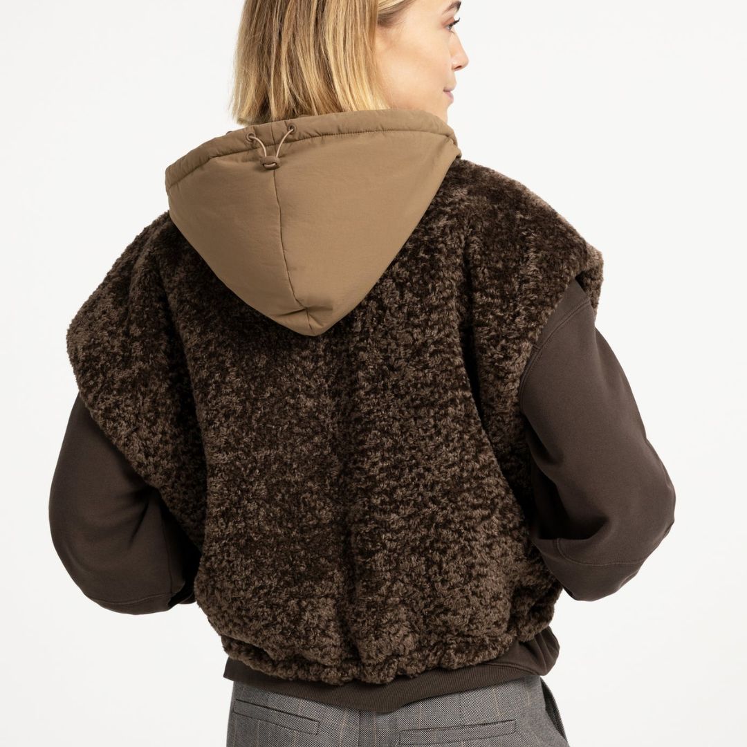 YAYA Reversible Body Warmer with Hood