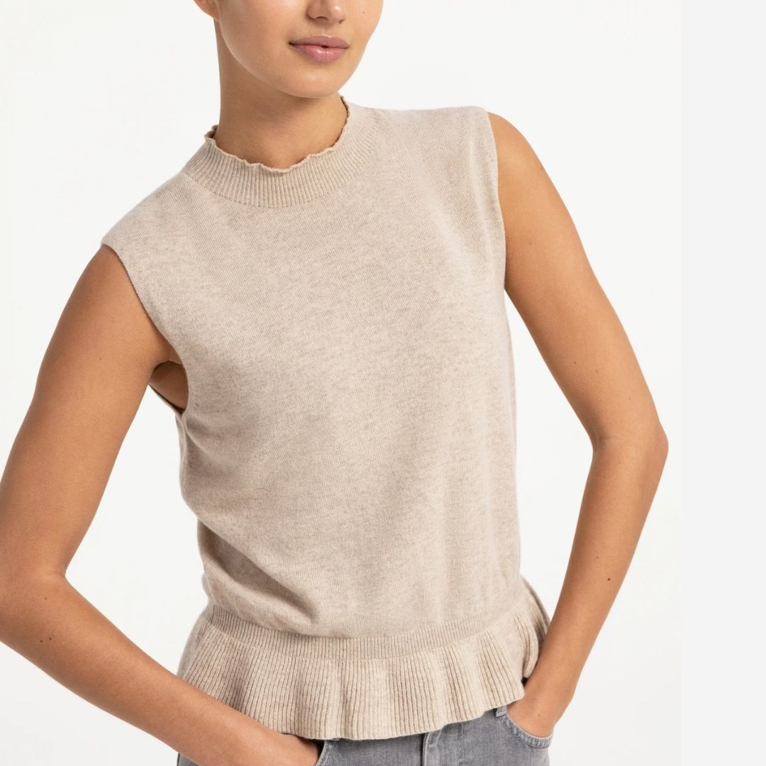 YAYA Flounce Hem Top