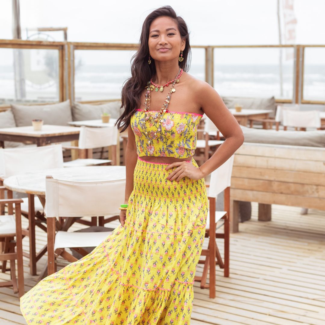 Place du Soleil Double Print Skirt