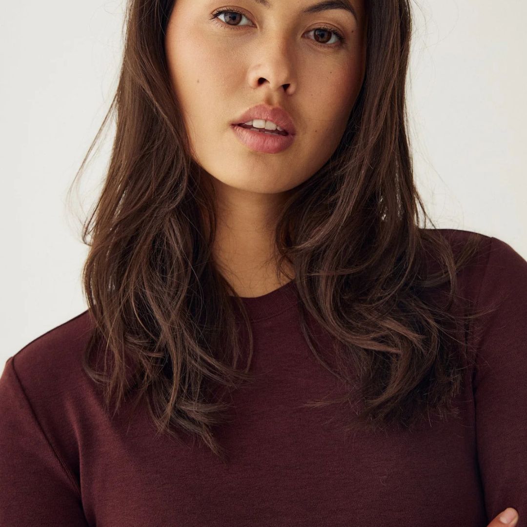 Noella Lidie LS Burgundy Top
