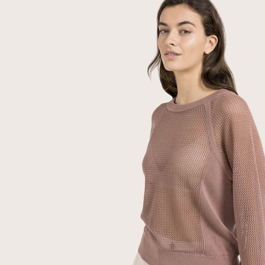 YAYA Mesh Stitch Sweater