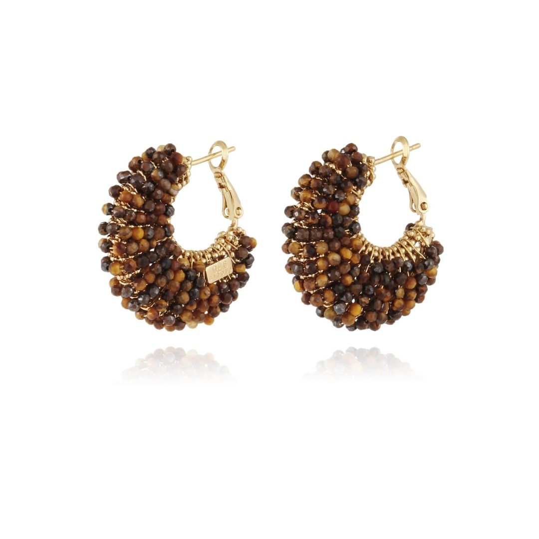 Gas Bijoux Aizzia Tiger Eye Earrings 502